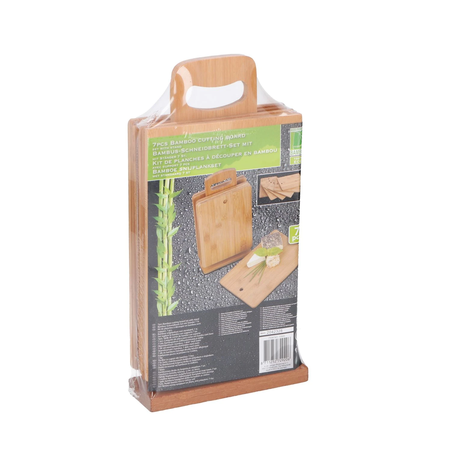 Eco-Import Bamboo Snijplankset Met Houder 7-delig 1 Eco-Import Bamboo Snijplankset Met Houder 7-delig