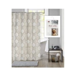 Dutch House Geo Douchegordijn 180 X 200 Cm Bruin