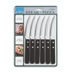 Amefa Pizza Steakmessen 6 Stuks Zwart