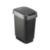 Rotho Afvalemmer 10L Twist Dark Silver