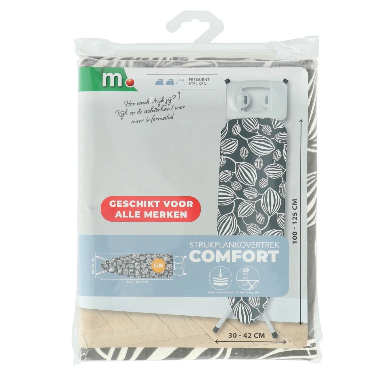 Marskramer Strijkplankhoes Comfort Almond 100-125 Cm Maat S/M 1 Marskramer Strijkplankhoes Comfort Almond 100-125 Cm Maat S/M