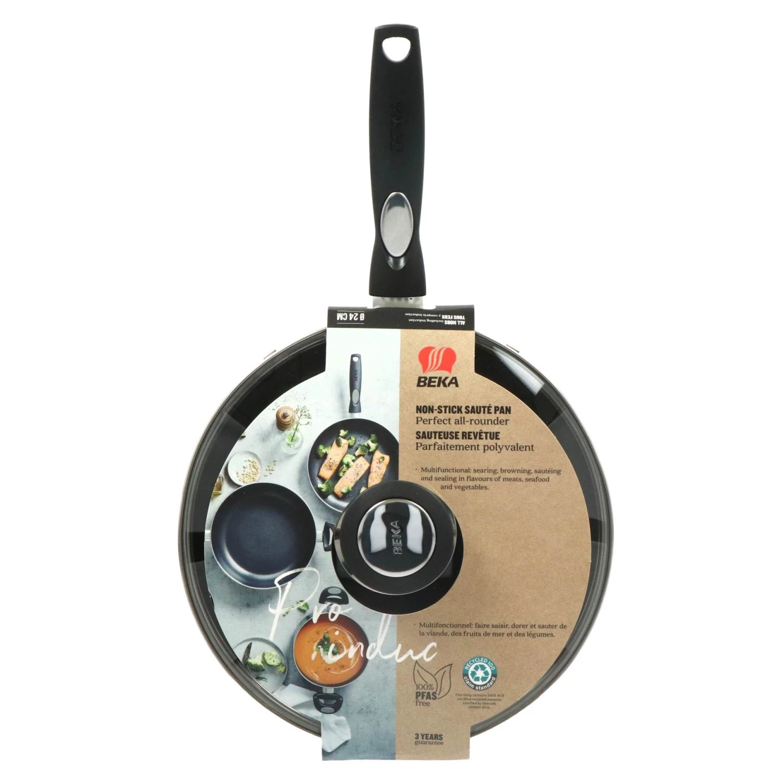 Beka Pro Induc Hapjespan Met Glazen Deksel 24 Cm 2 Beka Pro Induc Hapjespan Met Glazen Deksel 24 Cm - Afbeelding 2