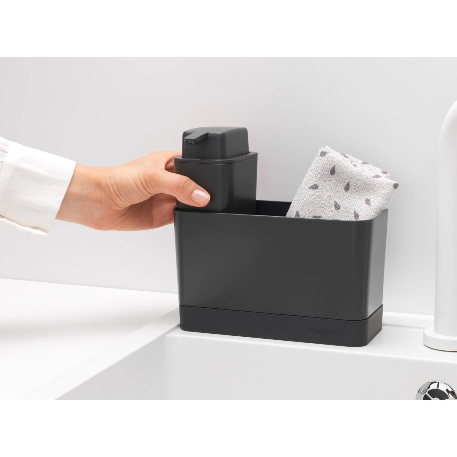 Brabantia SinkSide Aanrecht Organiser Set DarkGrey 4 Brabantia SinkSide Aanrecht Organiser Set DarkGrey - Afbeelding 4