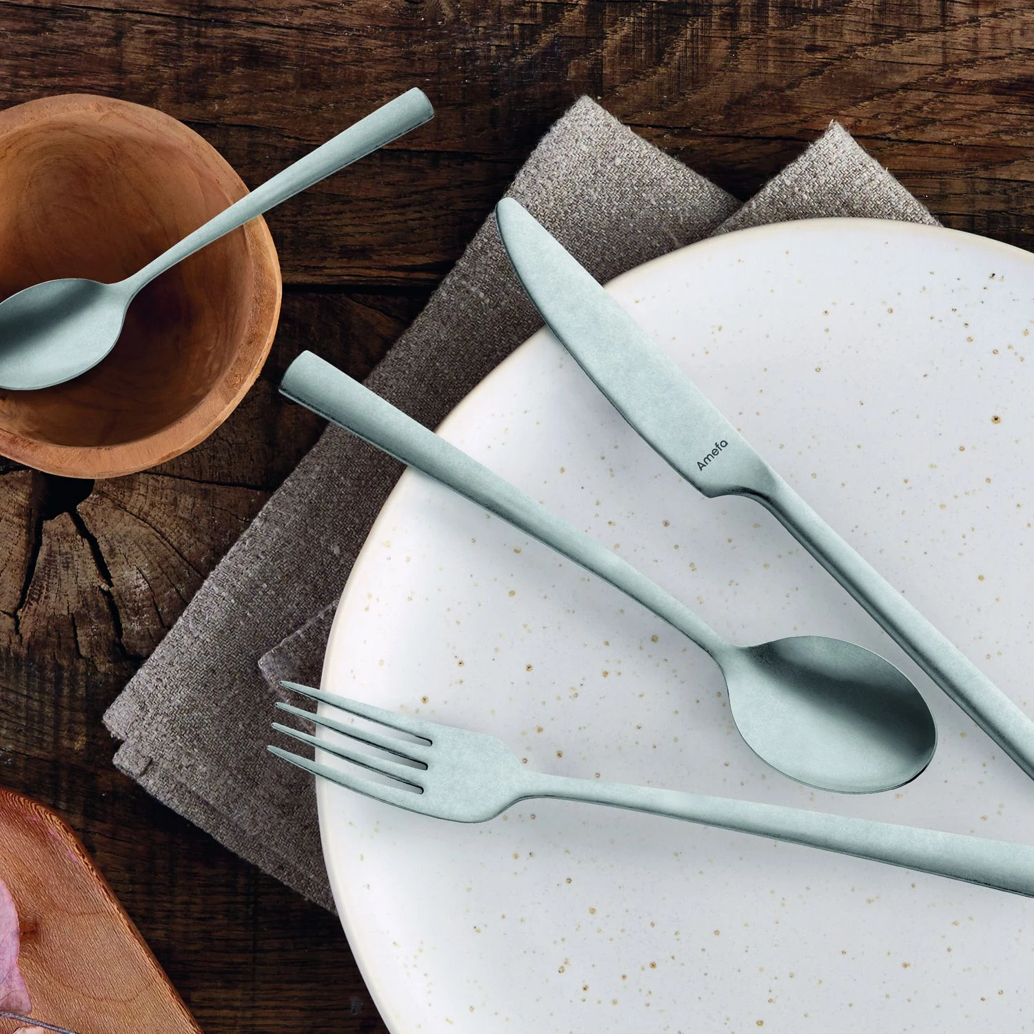 Amefa Bestekset Vintage Stonewash 16 Delig 3 Amefa Bestekset Vintage Stonewash 16 Delig - Afbeelding 3