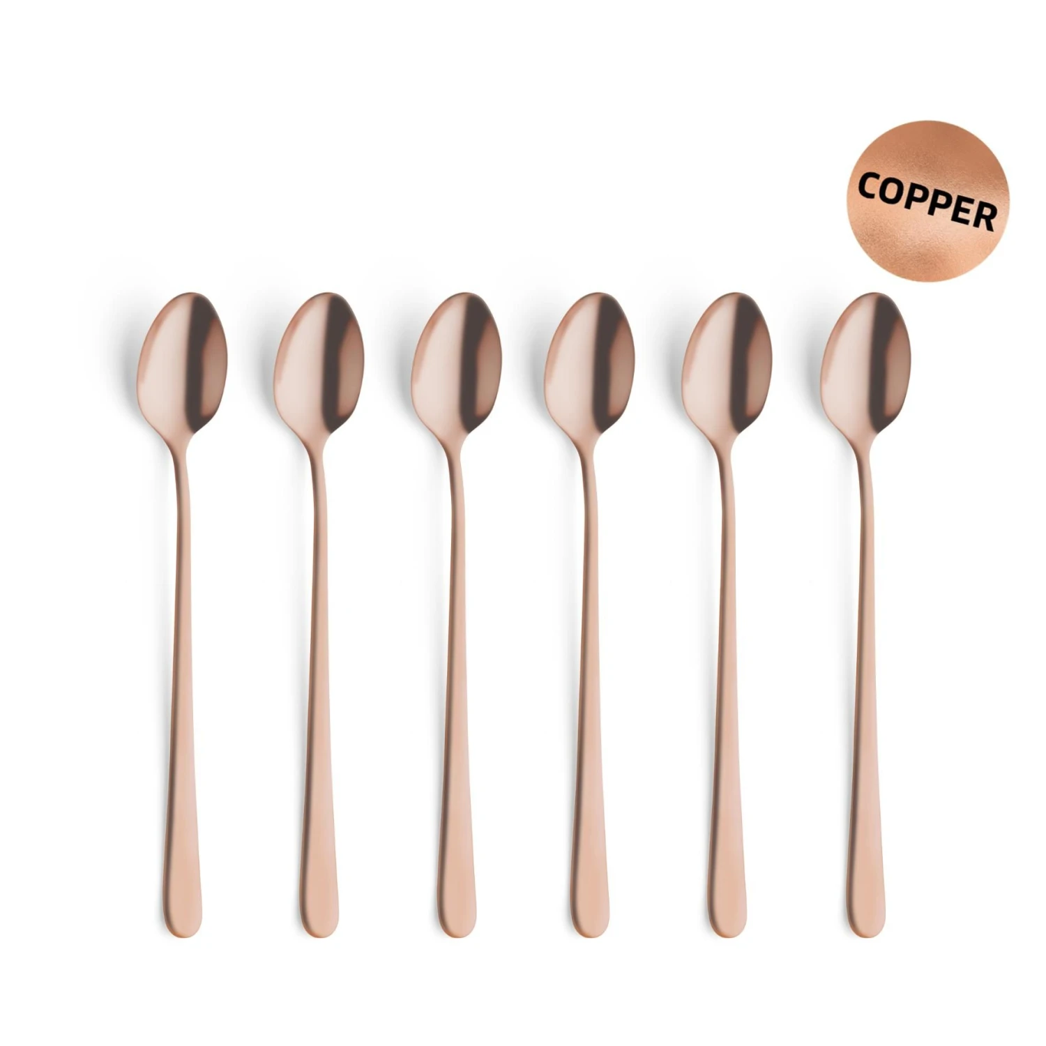 Amefa Latte Lepels Copper 6 Stuks 2 Amefa Latte Lepels Copper 6 Stuks - Afbeelding 2