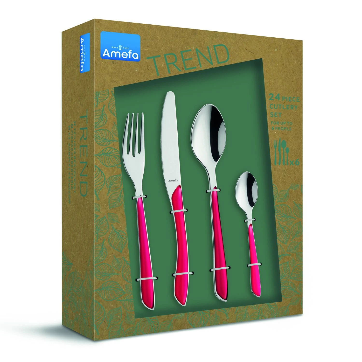 Amefa Bestekset Eclat 24 Delig Raspberry 1 Amefa Bestekset Eclat 24 Delig Raspberry