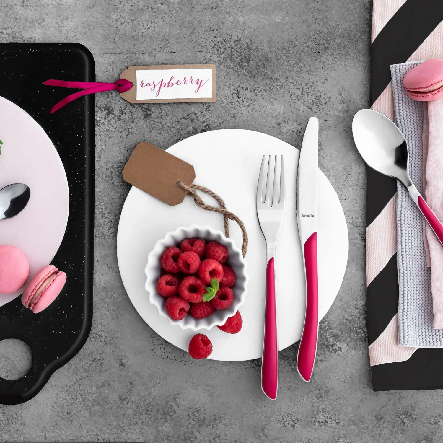 Amefa Bestekset Eclat 24 Delig Raspberry 3 Amefa Bestekset Eclat 24 Delig Raspberry - Afbeelding 3