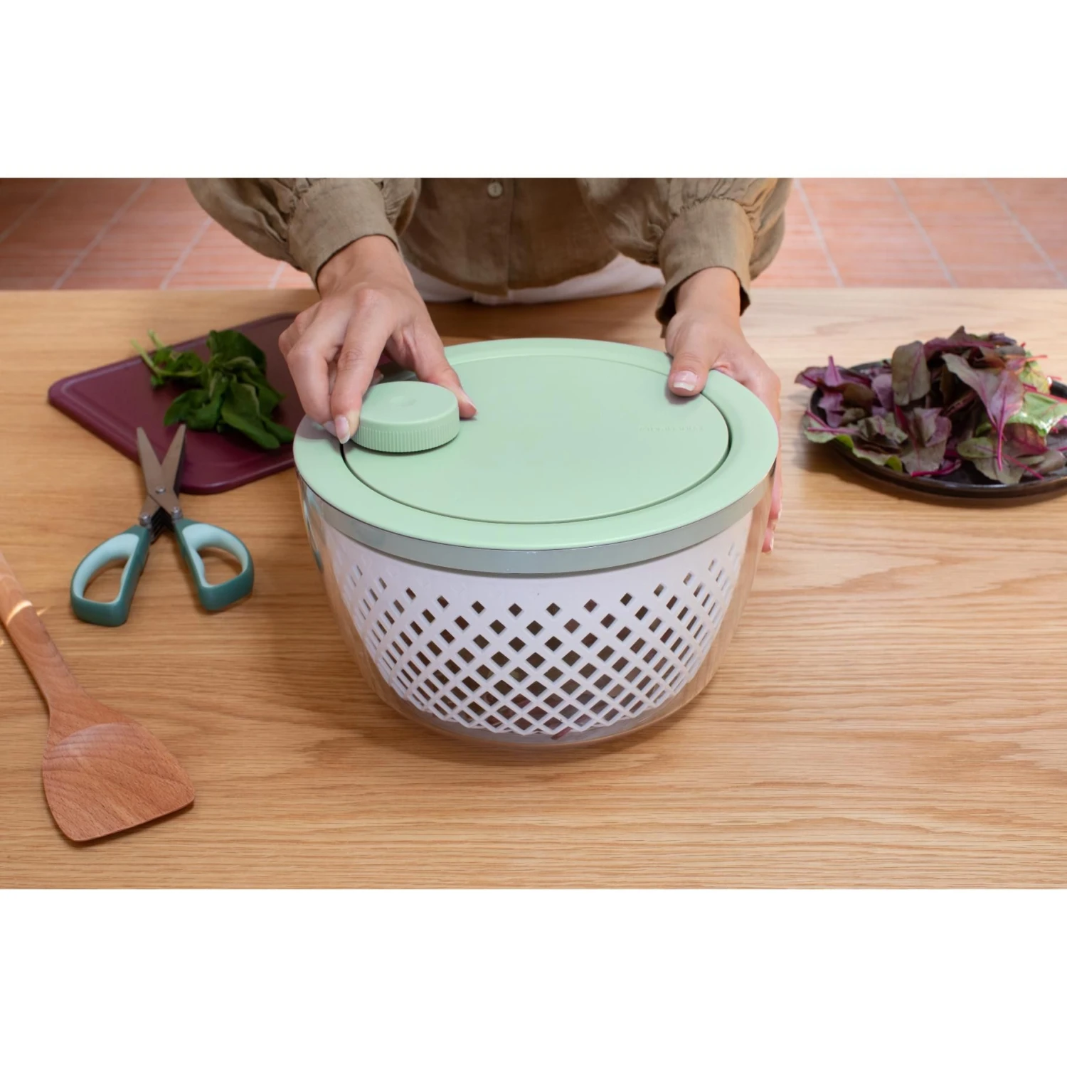 Brabantia Tasty+ Sla Centrifuge Jade Green 5 Brabantia Tasty+ Sla Centrifuge Jade Green - Afbeelding 5