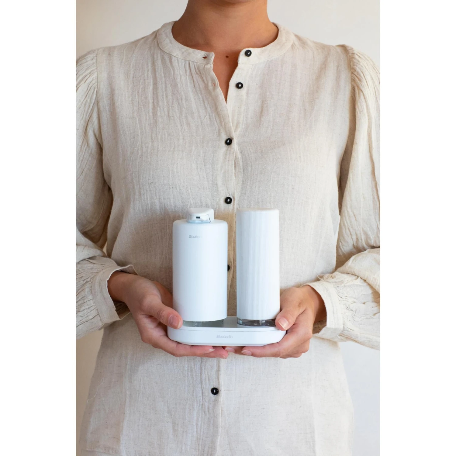 Brabantia SinkStyle Zeepdispenser Set - Mineral Fresh White 5 Brabantia SinkStyle Zeepdispenser Set - Mineral Fresh White - Afbeelding 5