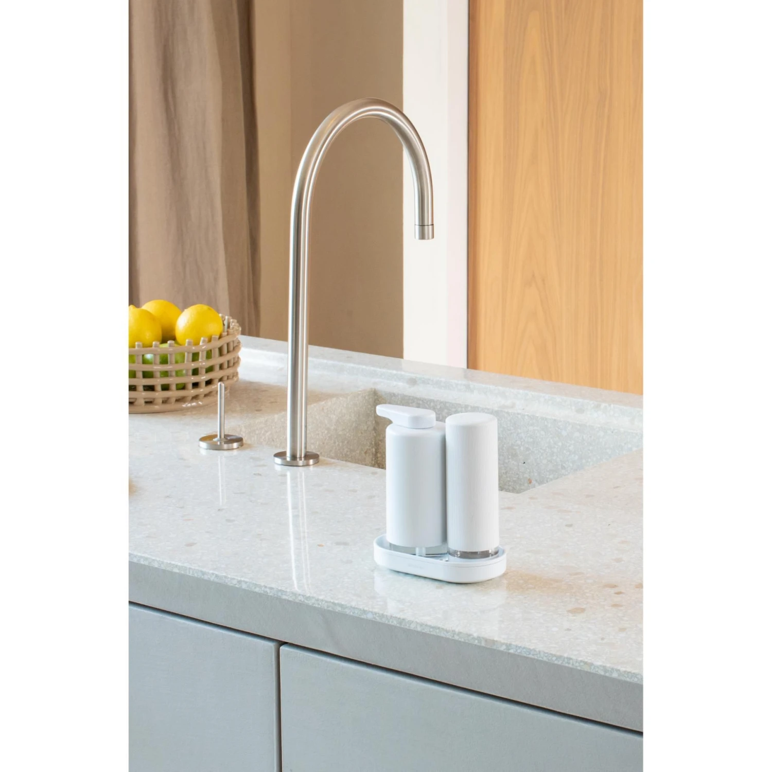 Brabantia SinkStyle Zeepdispenser Set - Mineral Fresh White 6 Brabantia SinkStyle Zeepdispenser Set - Mineral Fresh White - Afbeelding 6