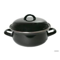 Braadpan Emaille Zwart Ø 22 Cm 2L