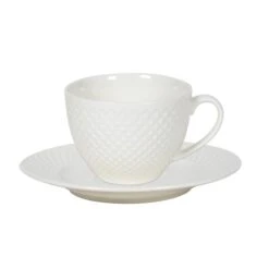 Kop Met Schotel Diamond Porselein 220 Ml 6 Stuks