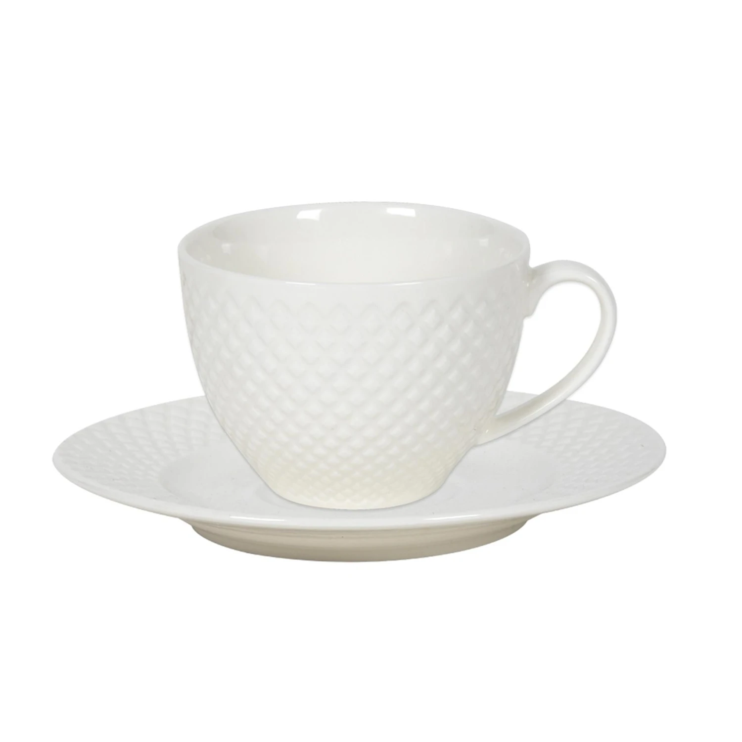 Kop Met Schotel Diamond Porselein 220 Ml 6 Stuks 1 Kop Met Schotel Diamond Porselein 220 Ml 6 Stuks