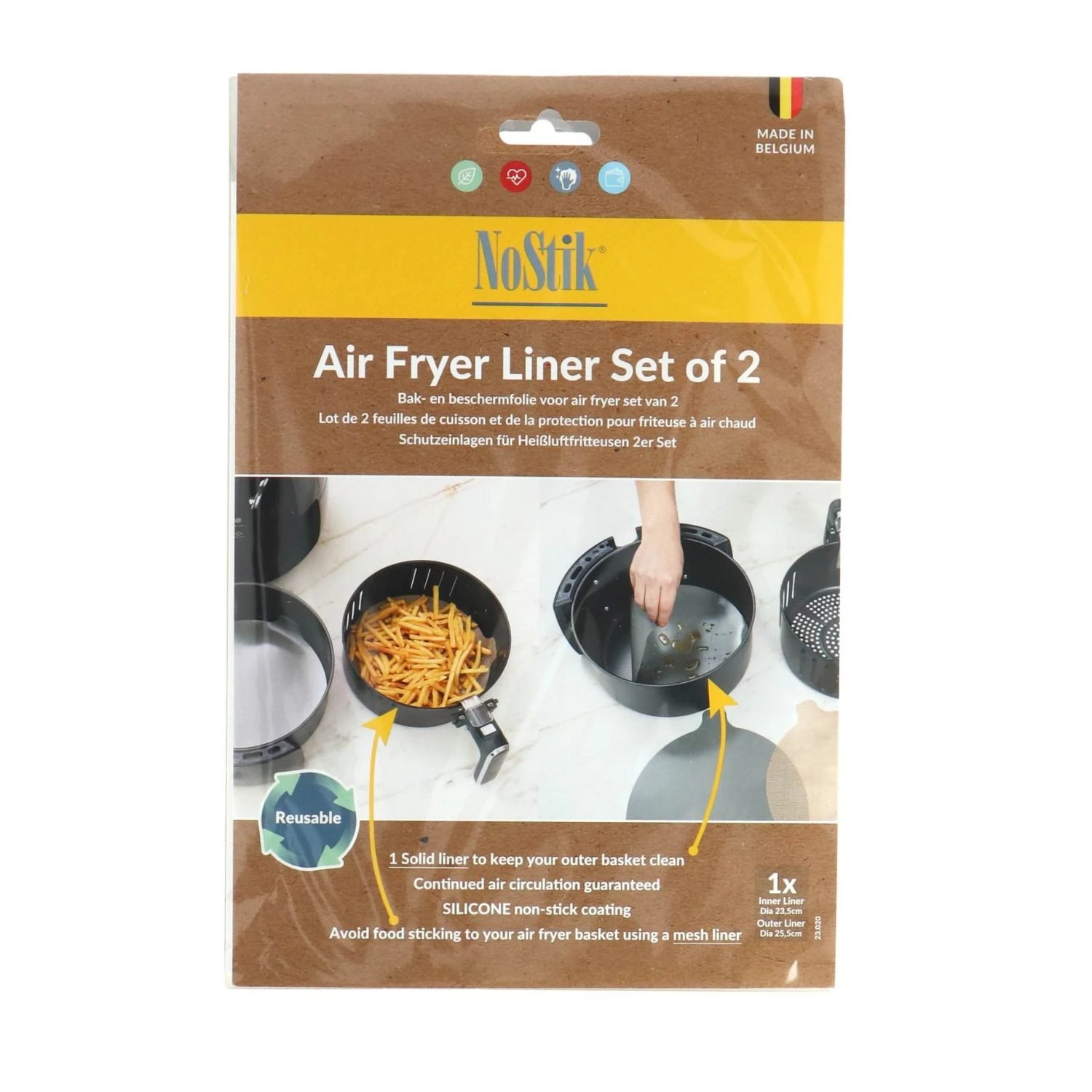 Nostik Herbruikbaar Beschermfolie Airfryer 1 Nostik Herbruikbaar Beschermfolie Airfryer