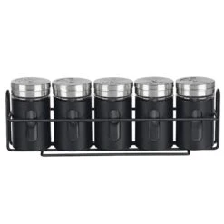 Kruidenstrooier Venster Met Rek Zwart 5 Stuks