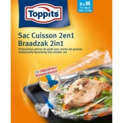 Toppits Braad- En Stoomzakken 2-in-1 8 Stuks