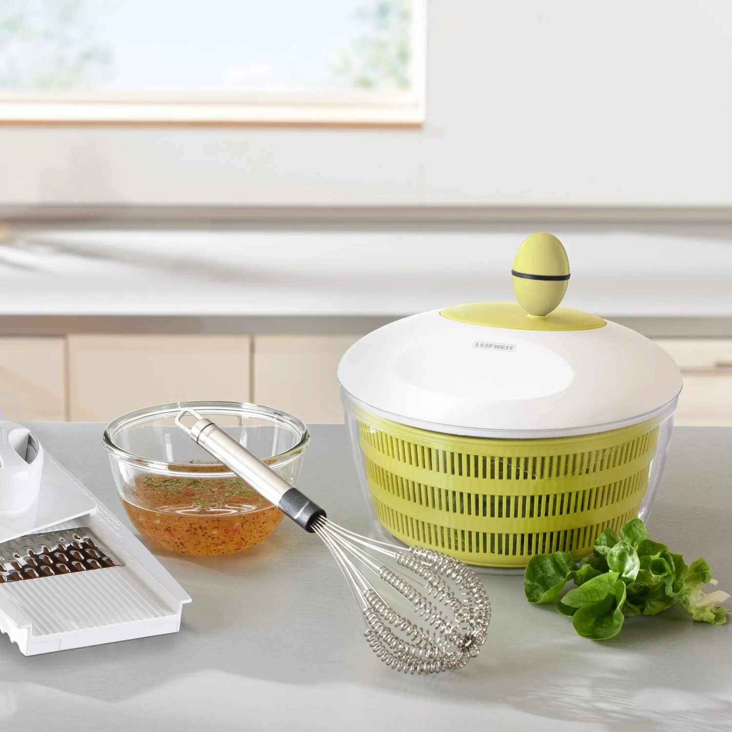 Leifheit Trend Slacentrifuge 4 L Wit-lime 5 Leifheit Trend Slacentrifuge 4 L Wit-lime - Afbeelding 5