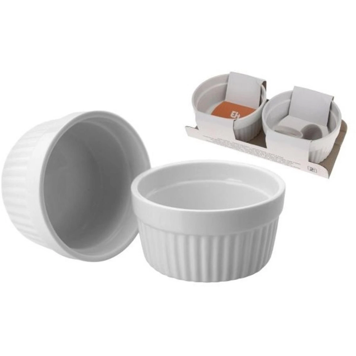 Ovenschaaltjes Wit Porselein 2 Stuks 200 Ml 1 Ovenschaaltjes Wit Porselein 2 Stuks 200 Ml
