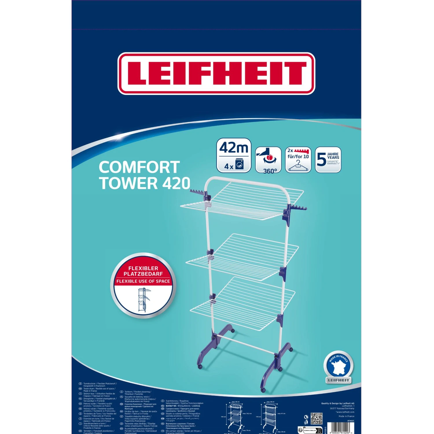 Leifheit Droogtoren Pegasus 420 Solid Comfort 1 Leifheit Droogtoren Pegasus 420 Solid Comfort