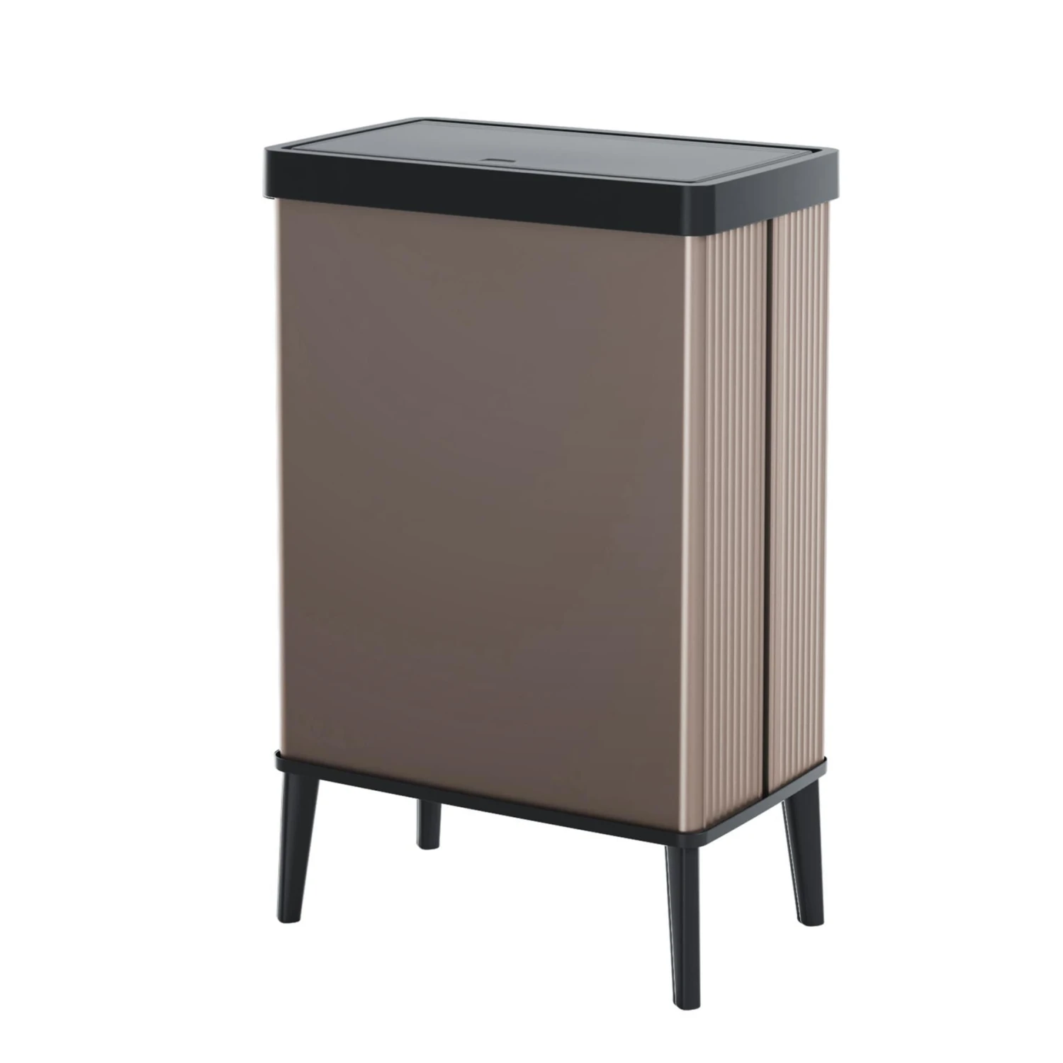 Curver Verto High Prullenbak 54L Push Pearl Rose 1 Curver Verto High Prullenbak 54L Push Pearl Rose