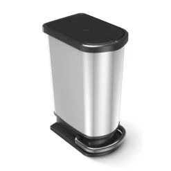 Pedaalemmer - Afvalscheider 2x25 L PASO Zilver