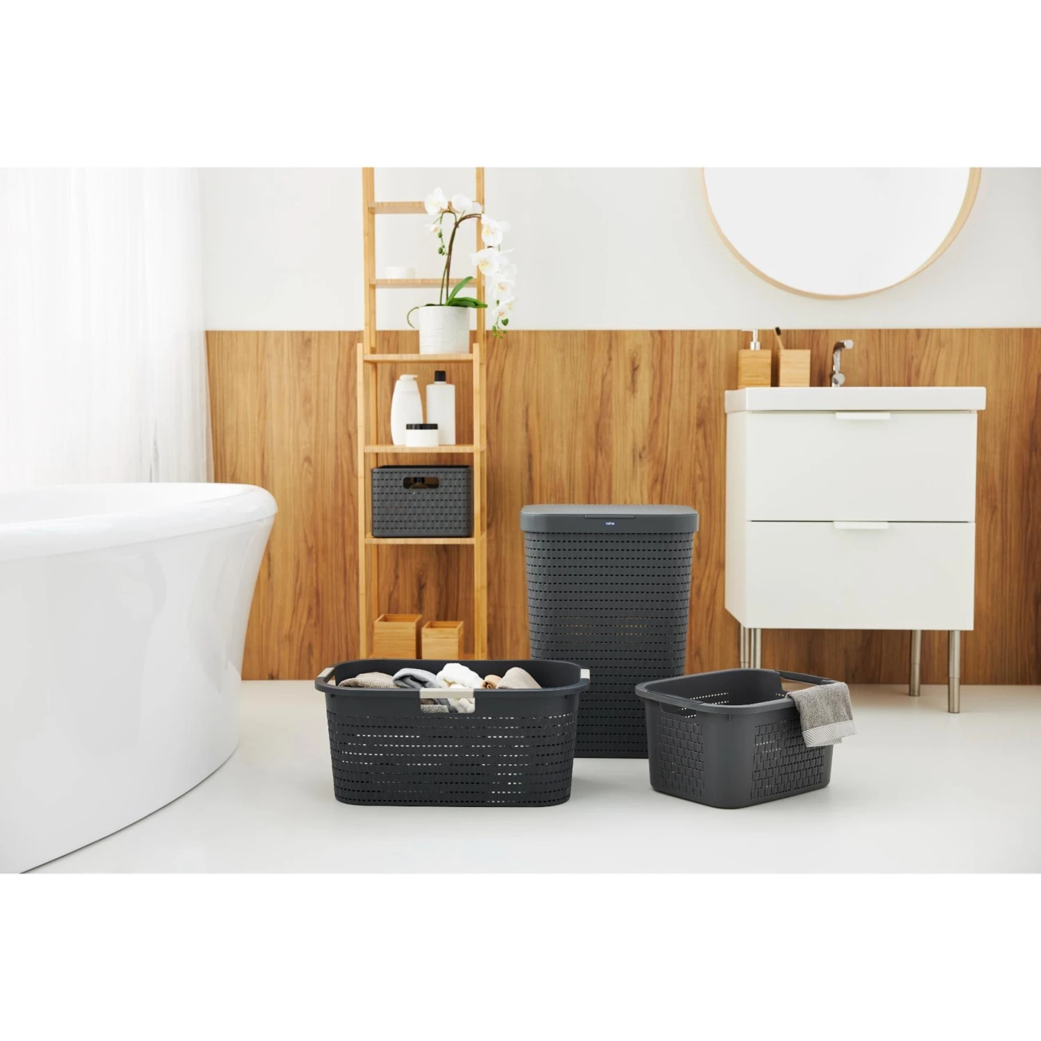 Wasmand 55 L COUNTRY Antraciet 4 Wasmand 55 L COUNTRY Antraciet - Afbeelding 4