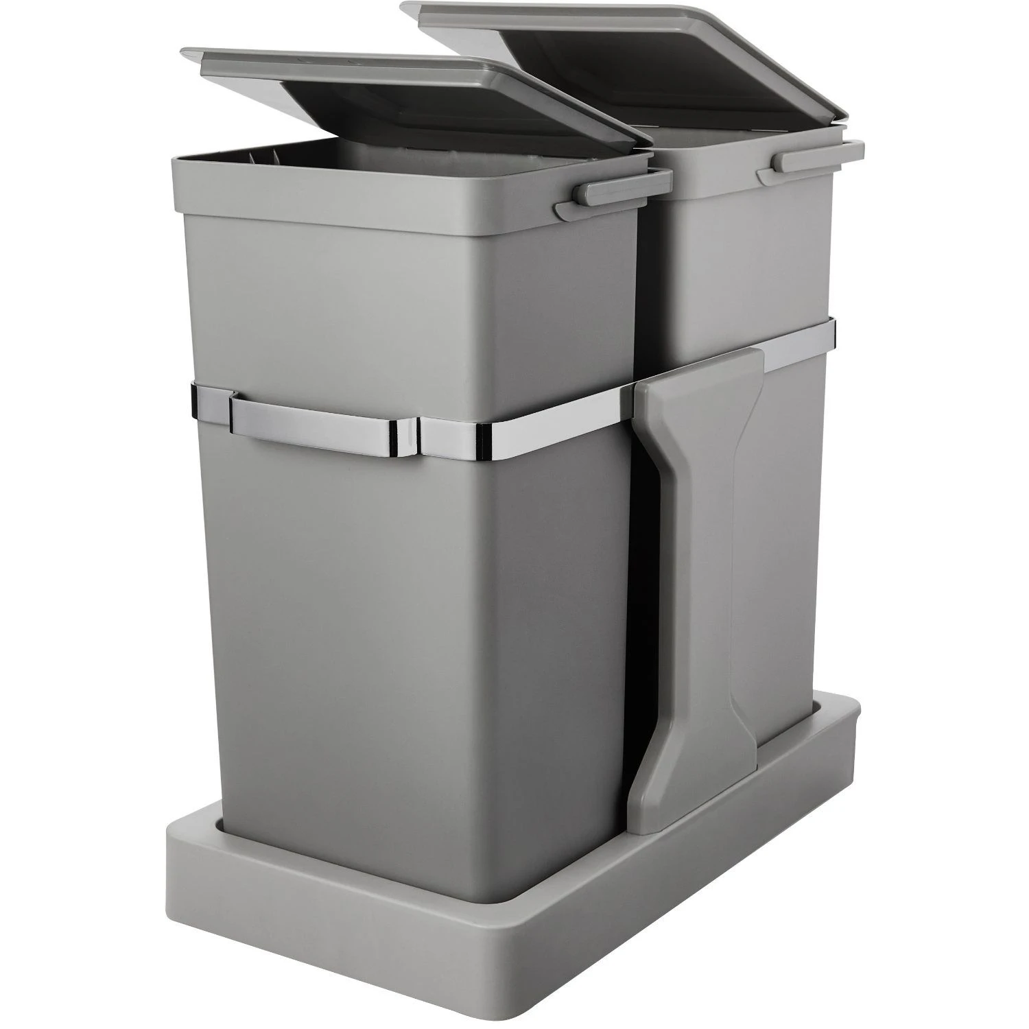 Eko Afvalemmer 15+20l Grijs Deco Duo Inbouw 2 Eko Afvalemmer 15+20l Grijs Deco Duo Inbouw - Afbeelding 2