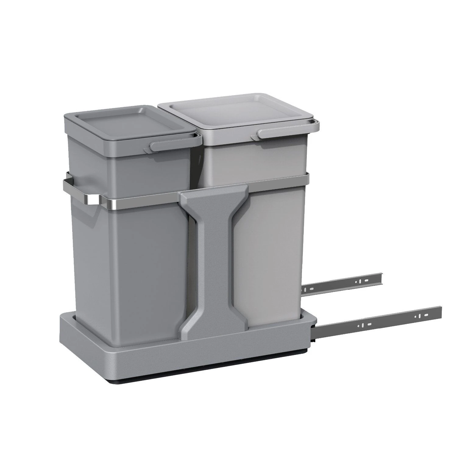 Eko Afvalemmer 15+20l Grijs Deco Duo Inbouw 3 Eko Afvalemmer 15+20l Grijs Deco Duo Inbouw - Afbeelding 3