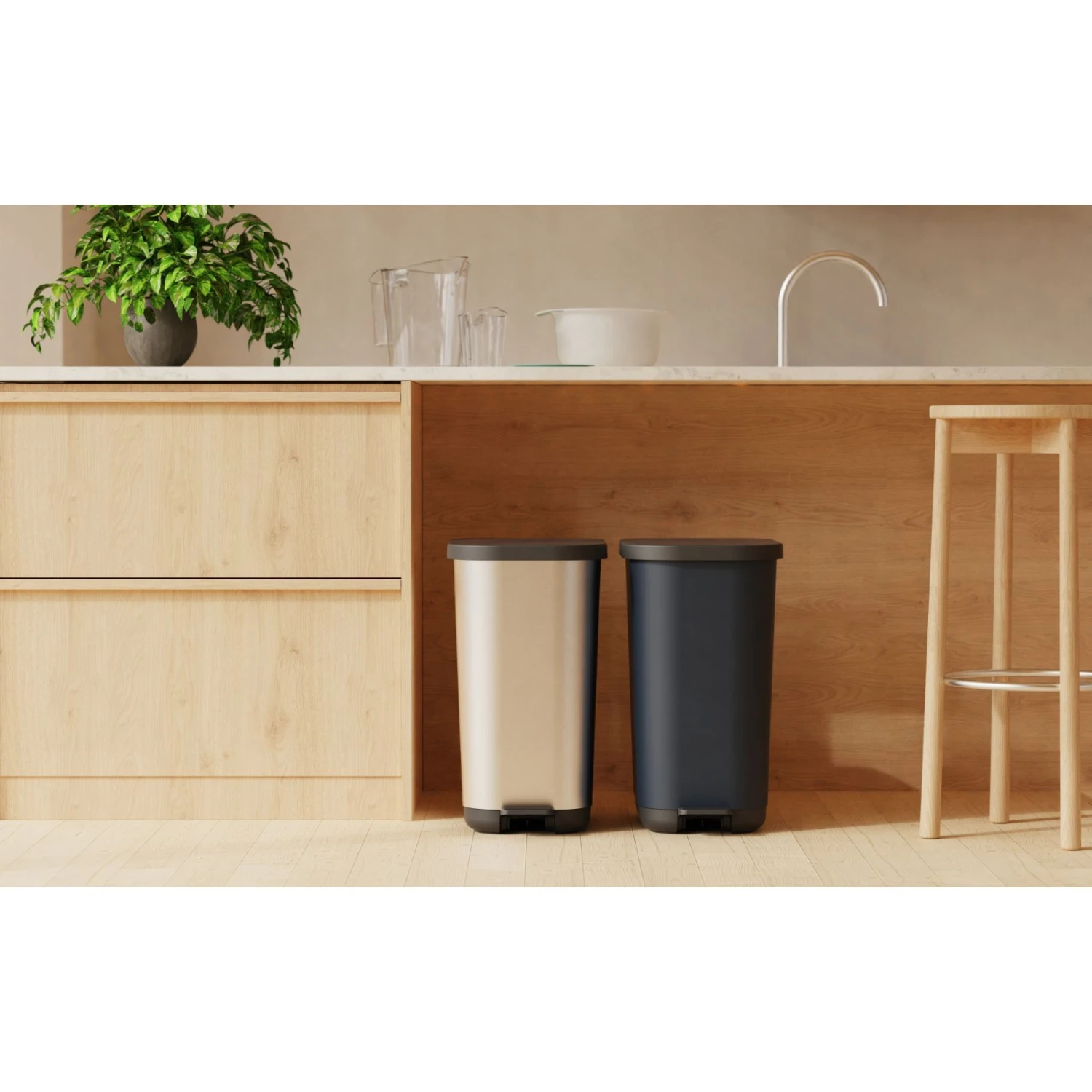 Rotho Pedaalemmer Ribo 35L Zwart 2 Rotho Pedaalemmer Ribo 35L Zwart - Afbeelding 2