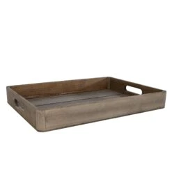 Dienblad "Kai" Large Grijs Hout 36,5x26,5x4,5 Cm