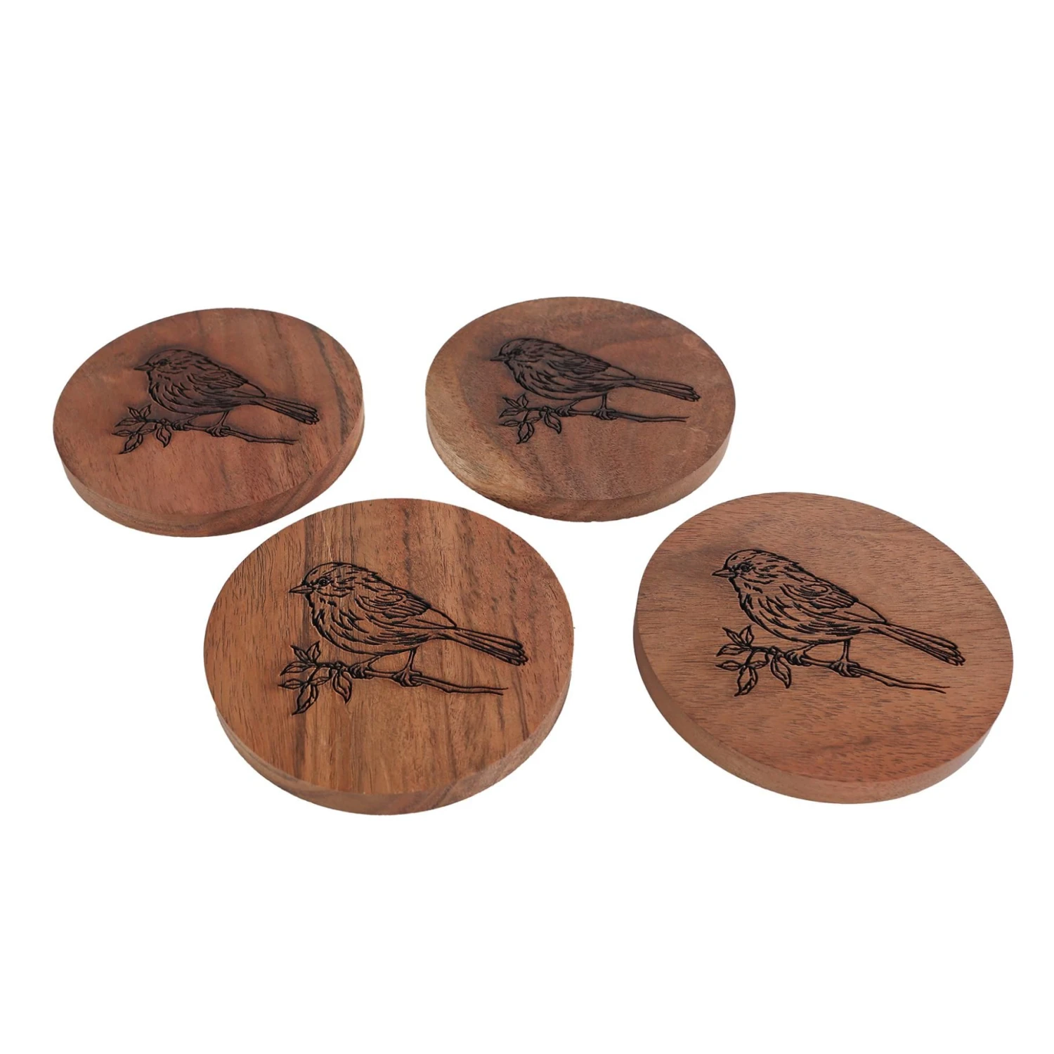 Onderzetter Bird Curved 4 Stuks Mango 10x10x10cm 1 Onderzetter Bird Curved 4 Stuks Mango 10x10x10cm