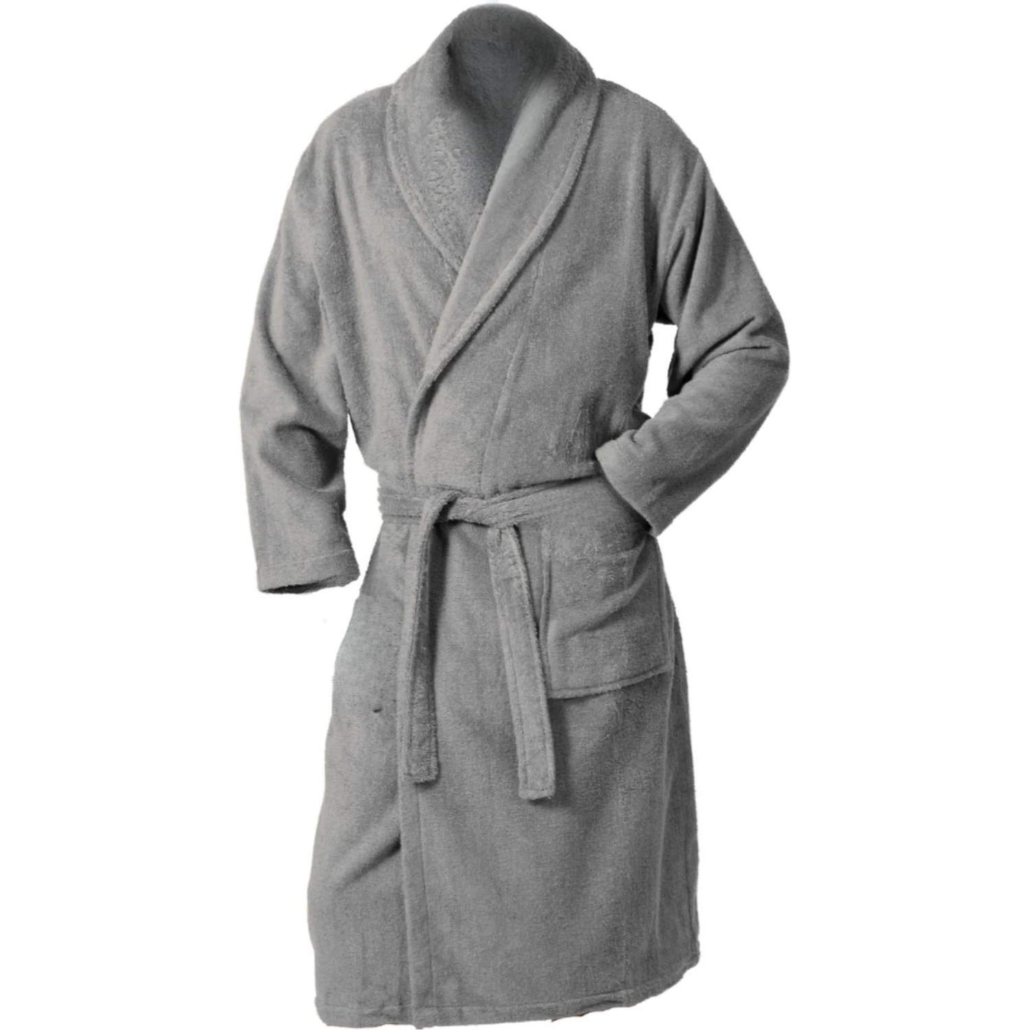 Badjas Twentse Damast Grijs S/M 1 Badjas Twentse Damast Grijs S/M