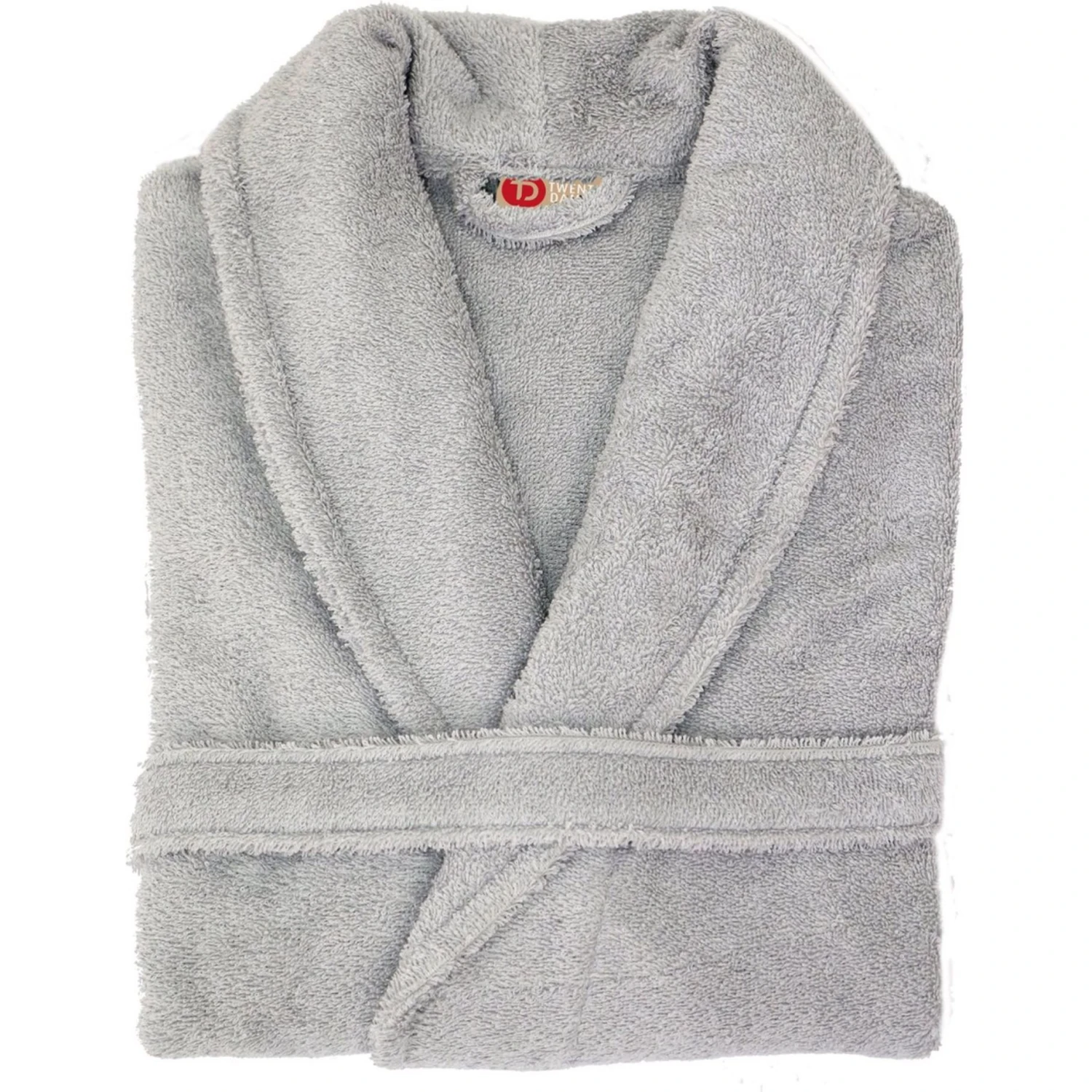 Badjas Twentse Damast Grijs S/M 2 Badjas Twentse Damast Grijs S/M - Afbeelding 2