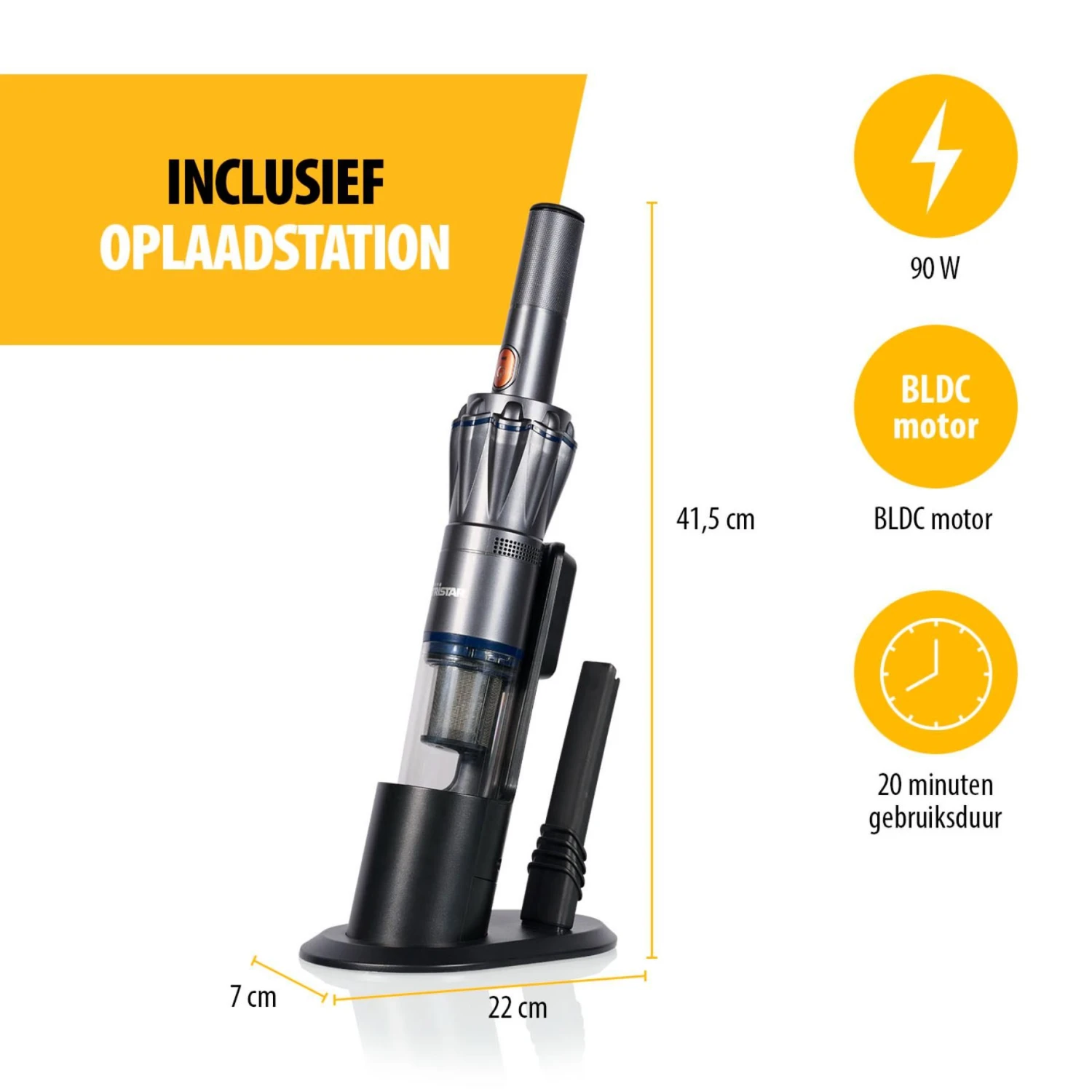 Tristar Kruimelzuiger Met Docking Station Bldc Motor 8 Tristar Kruimelzuiger Met Docking Station Bldc Motor - Afbeelding 8