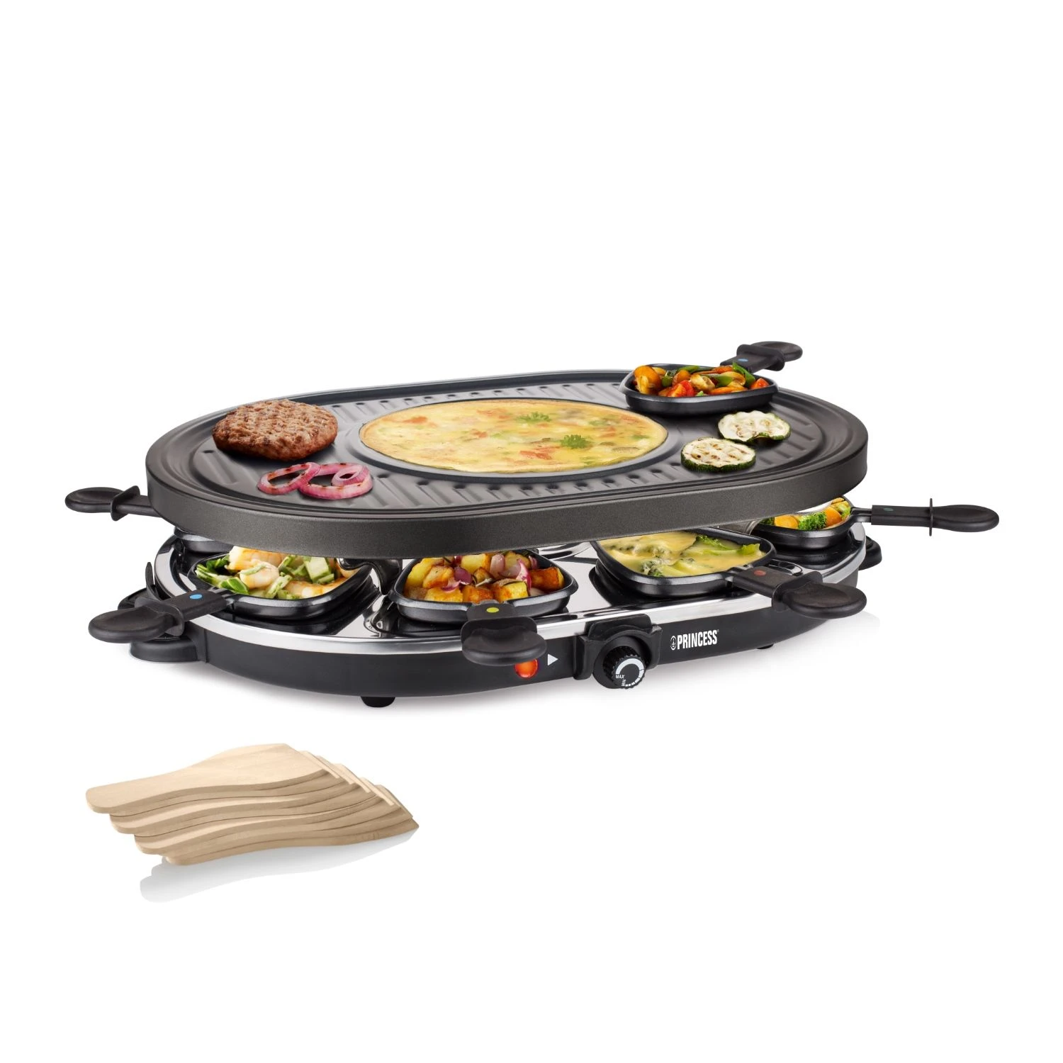 Princess Raclette 8 Oval Grill Party Gourmet 2 Princess Raclette 8 Oval Grill Party Gourmet - Afbeelding 2
