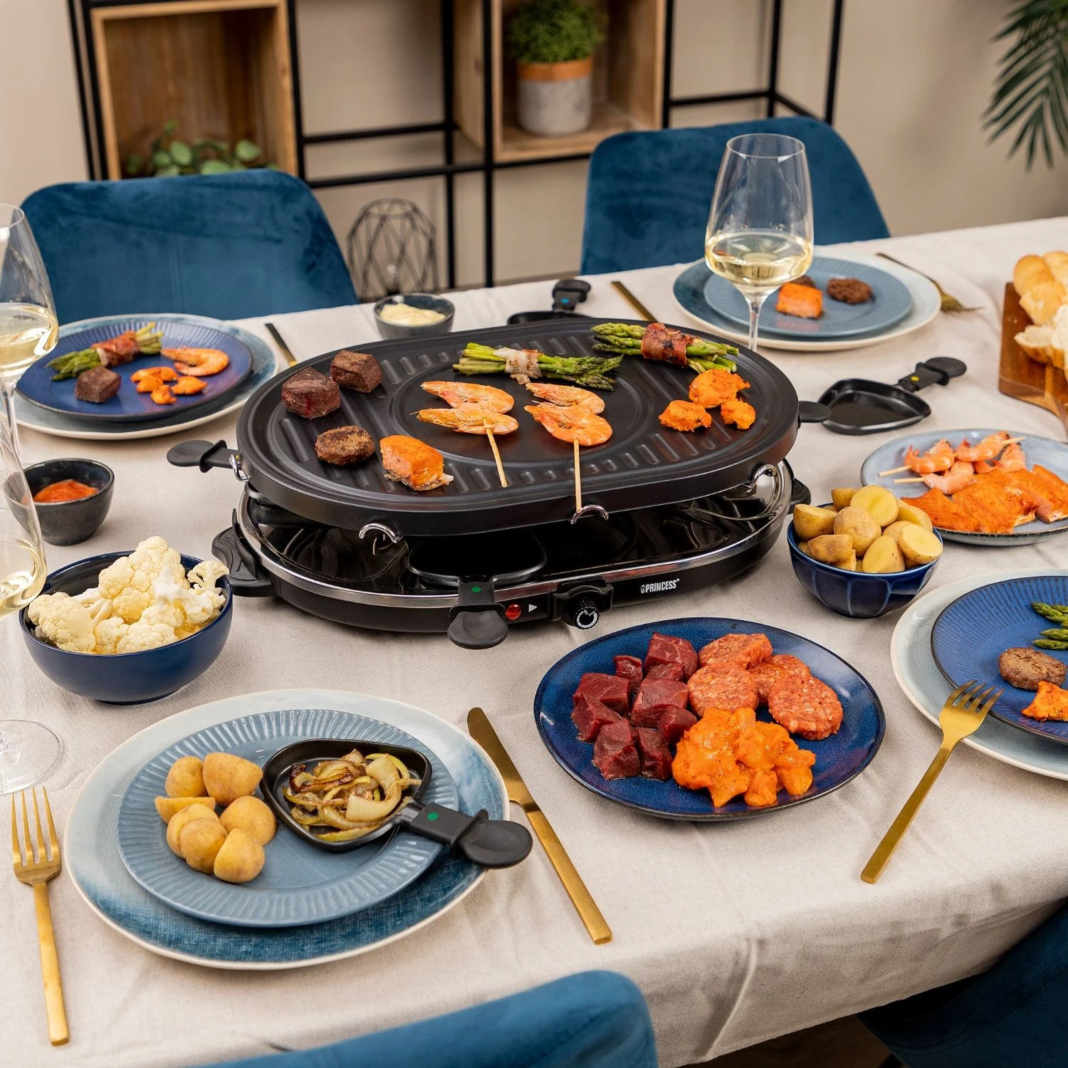 Princess Raclette 8 Oval Grill Party Gourmet 7 Princess Raclette 8 Oval Grill Party Gourmet - Afbeelding 7