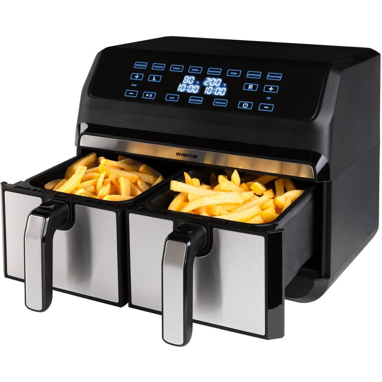 Inventum Hetelucht Friteuse GF800HLD Dubbel 2x 4L Zwart 1700W 2 Inventum Hetelucht Friteuse GF800HLD Dubbel 2x 4L Zwart 1700W - Afbeelding 2