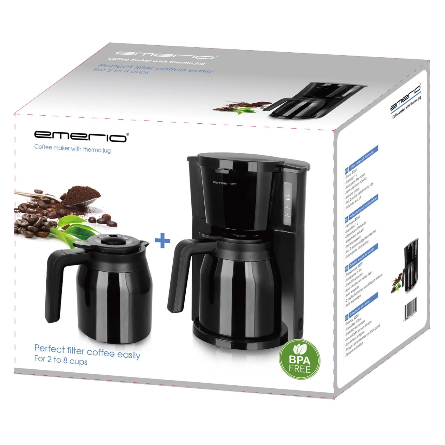 Emerio Koffiezetapparaat 1liter Thermos Cme-125050 2 Emerio Koffiezetapparaat 1liter Thermos Cme-125050 - Afbeelding 2