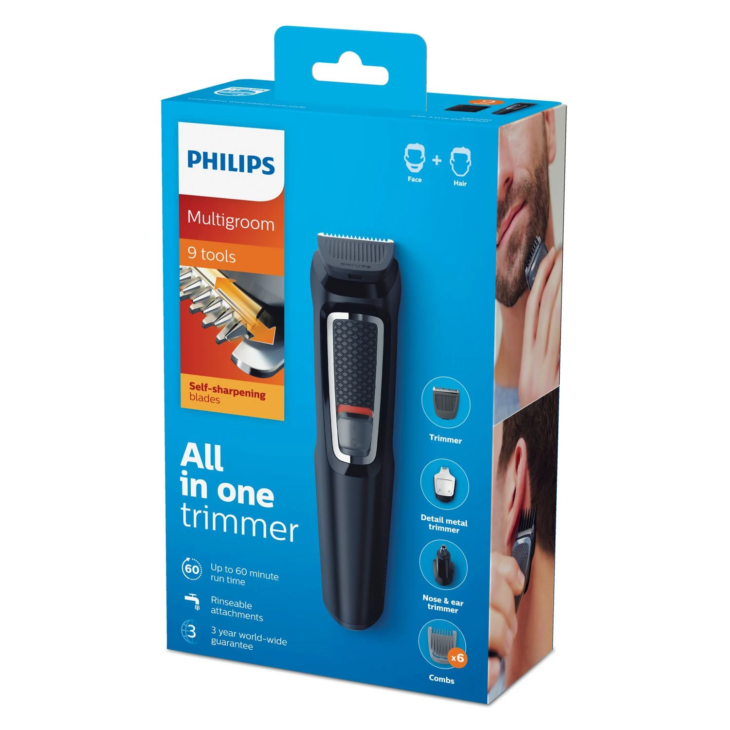 Philips Tondeuse MG3740/15 Multigroom Series 3000 9in1 Trimmer 2 Philips Tondeuse MG3740/15 Multigroom Series 3000 9in1 Trimmer - Afbeelding 2