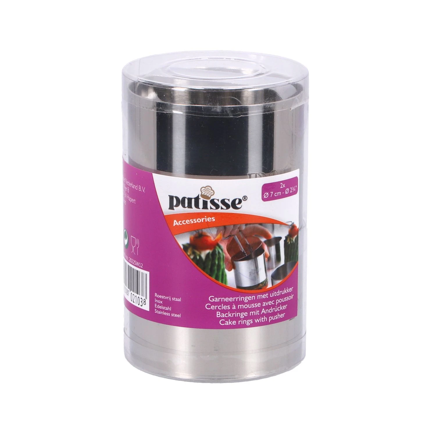 Patisse Garneerringen Set 2-dlg, 7 Cm 2 Stuks 2 Patisse Garneerringen Set 2-dlg, 7 Cm 2 Stuks - Afbeelding 2