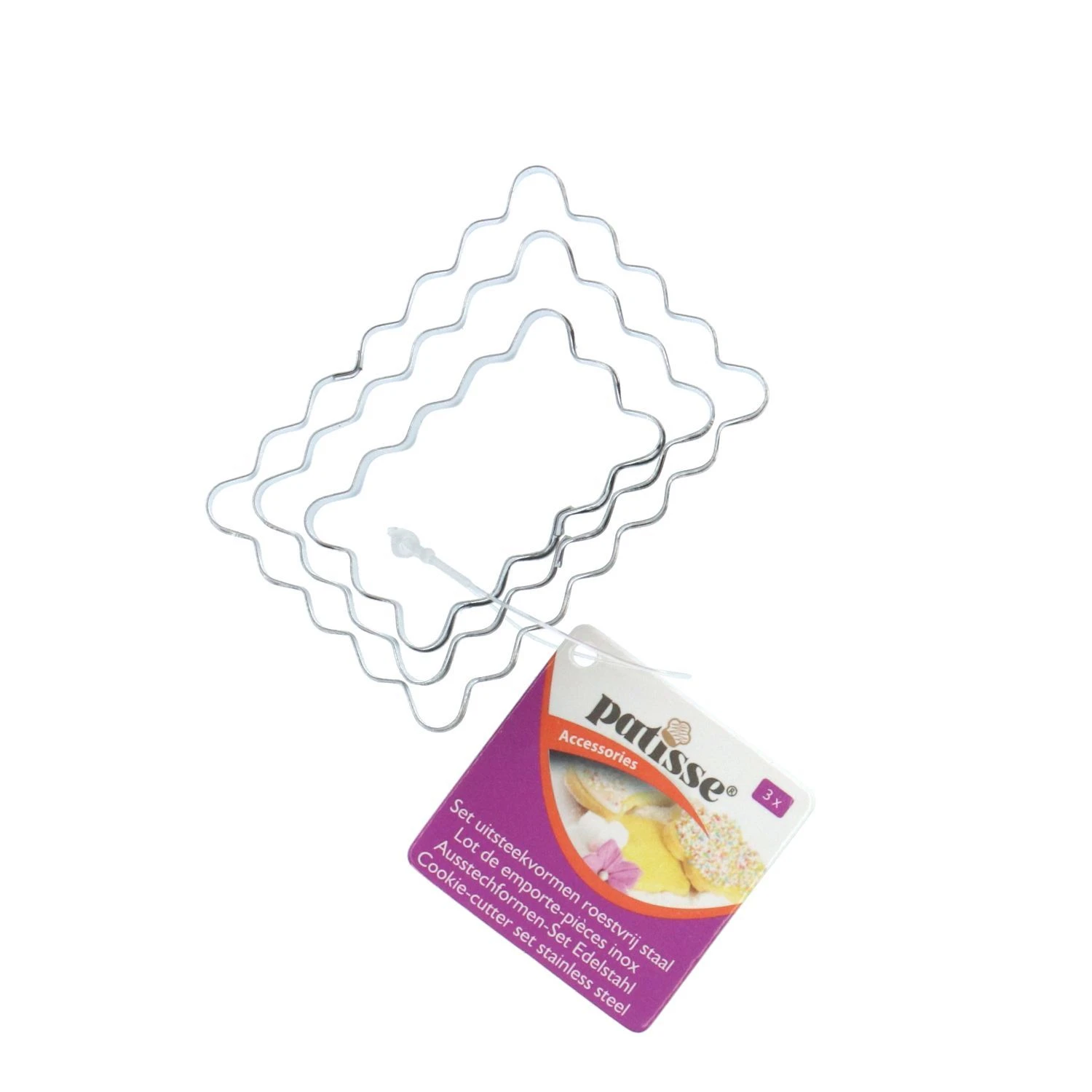 Patisse Uitsteekvormen Rvs Rechthoekig 3-delig 2 Patisse Uitsteekvormen Rvs Rechthoekig 3-delig - Afbeelding 2