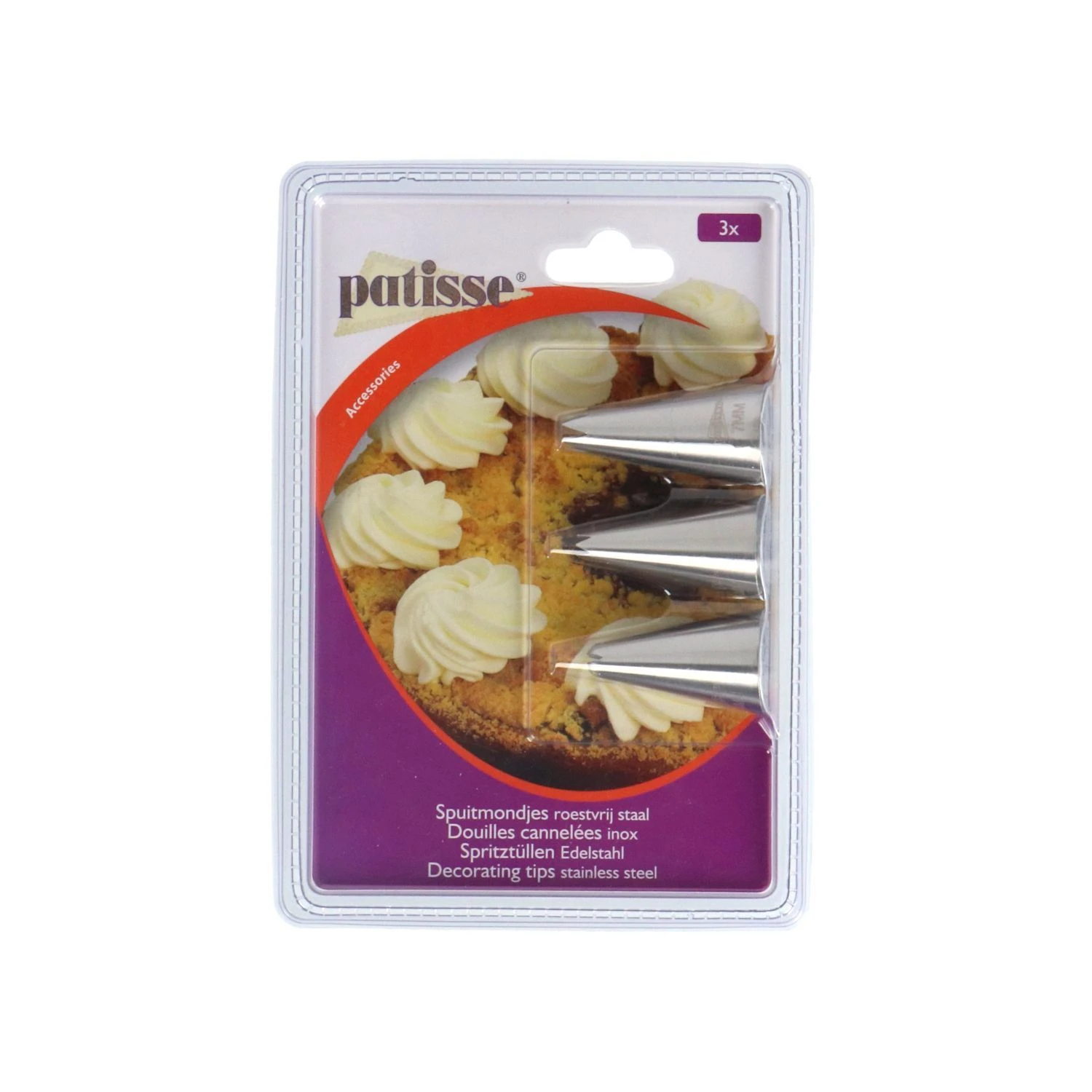 Patisse Spuitmondjes Rvs 3 Delig 2 Patisse Spuitmondjes Rvs 3 Delig - Afbeelding 2