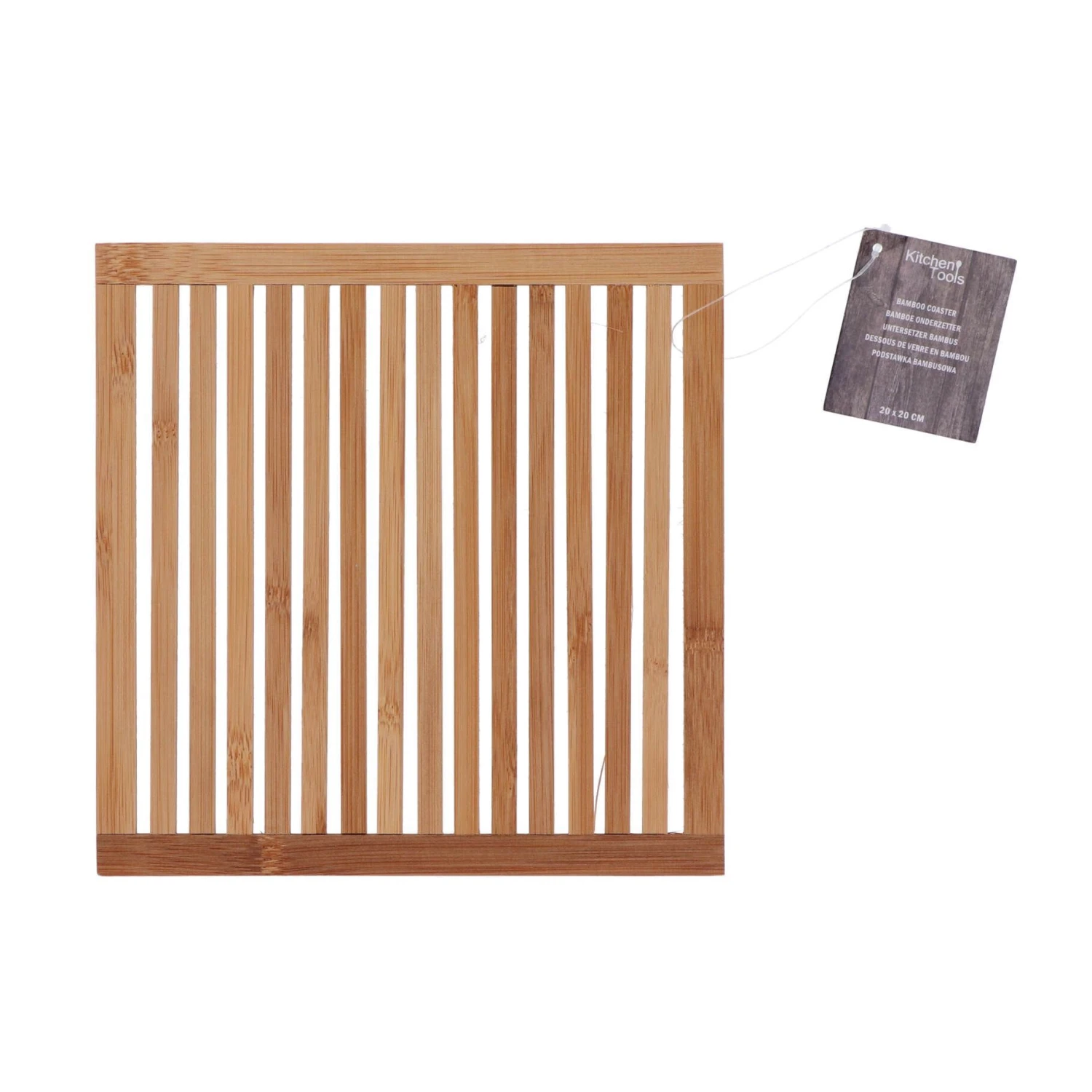 Onderzetter 20x20 Cm Bamboe Ribbel 2 Onderzetter 20x20 Cm Bamboe Ribbel - Afbeelding 2