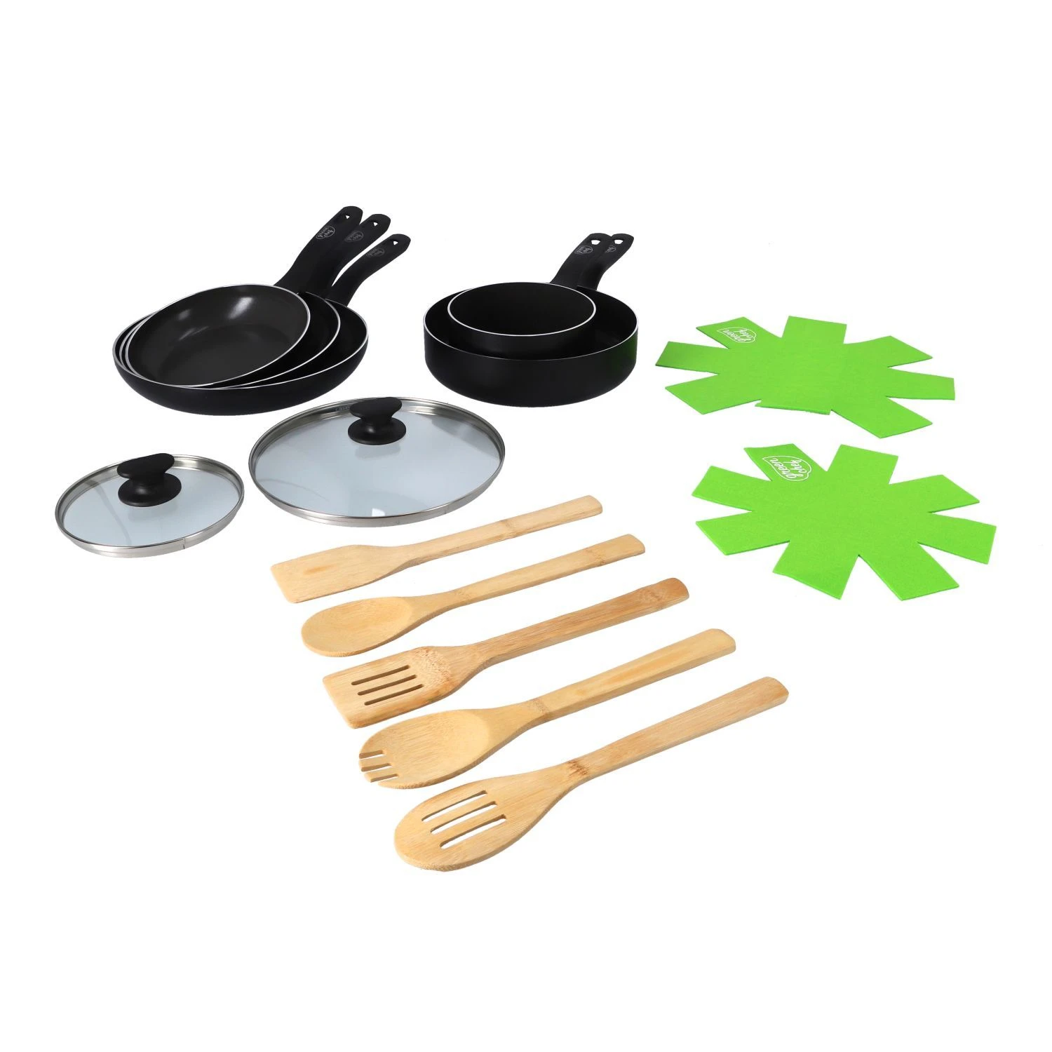 Greenchef Pannenset 14-delig Zwart 7 Greenchef Pannenset 14-delig Zwart - Afbeelding 7