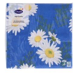 Servetten Daisy Blue 33x33 Cm -Marskramer Verkoop ce715a945ec960a8a44a634436285bd0